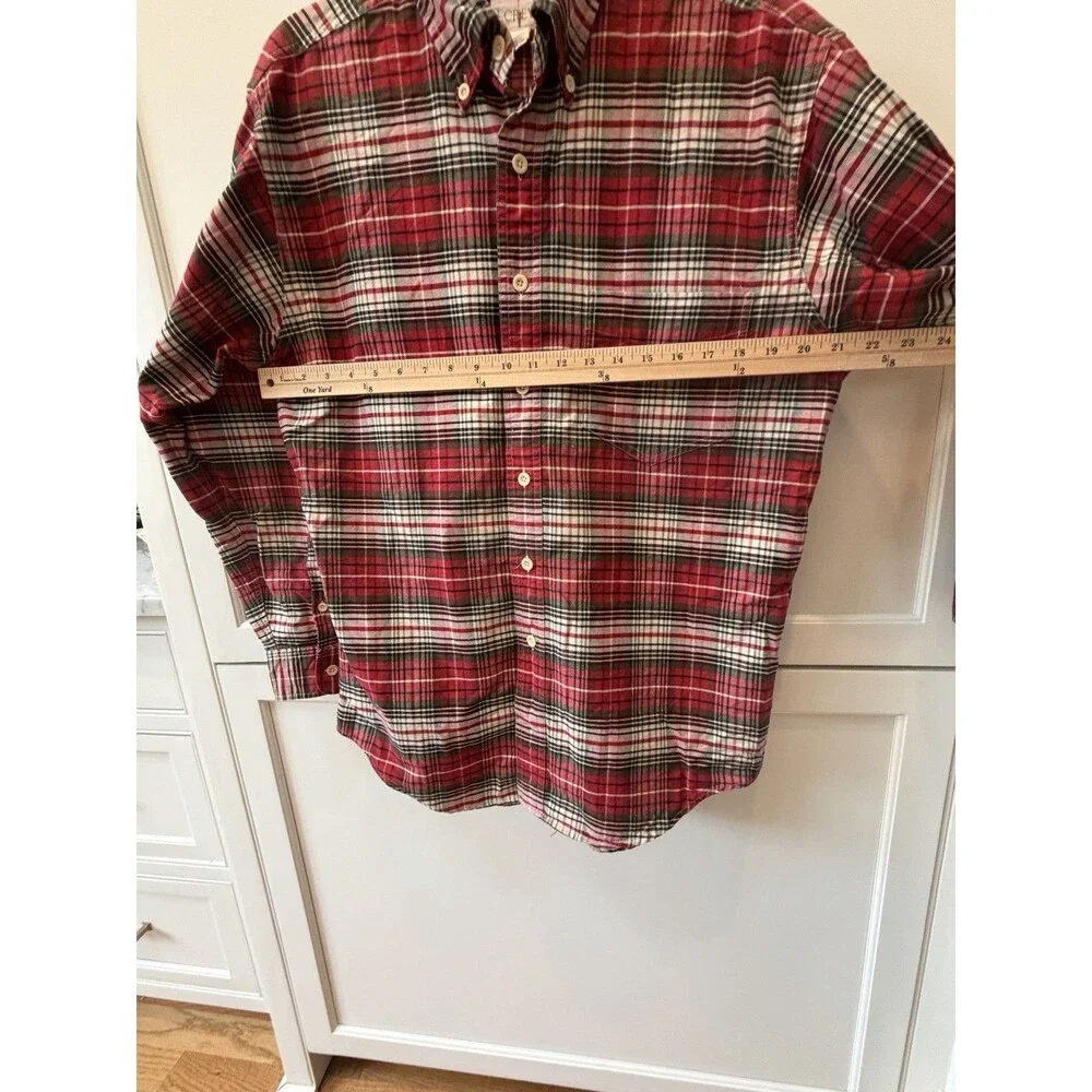 Vintage J Crew Oarsman Shirt Mens Plaid Button Down Cotton Medium Perfect Y2K